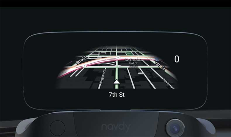 Navigating with Navdy's maps.