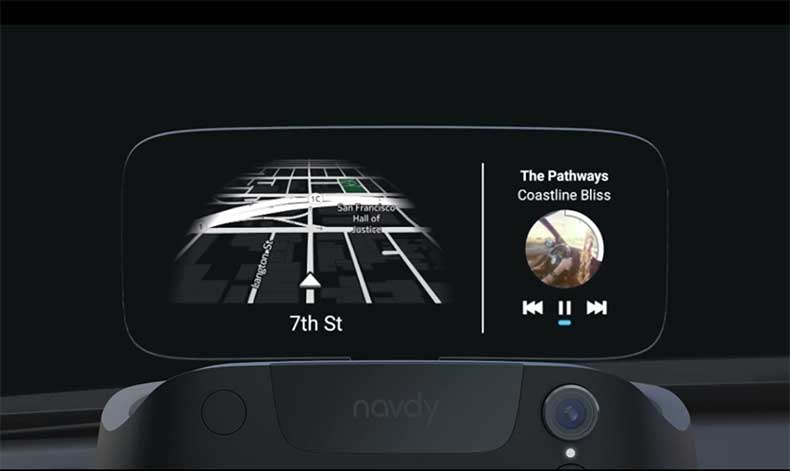 Navdy integrates with Spotify, Pandora, Google Play and Apple Music.